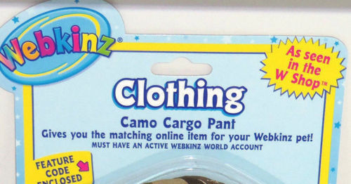 Webkinz Clothing Camo Cargo Pant With Online Code From Ganz Plush 