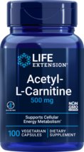 Acetyl L-Carnitine 500mg 100 Caps Non GMO Life Extension Mitochondrial /Nerves - $21.00