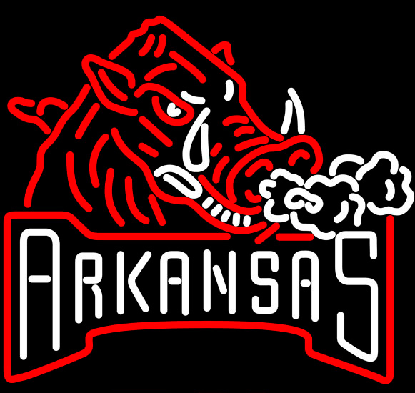 Arkansas Razorbacks Neon Sports Team Wall Clock University Of Arkansas Razorbacks Neon Wall ...