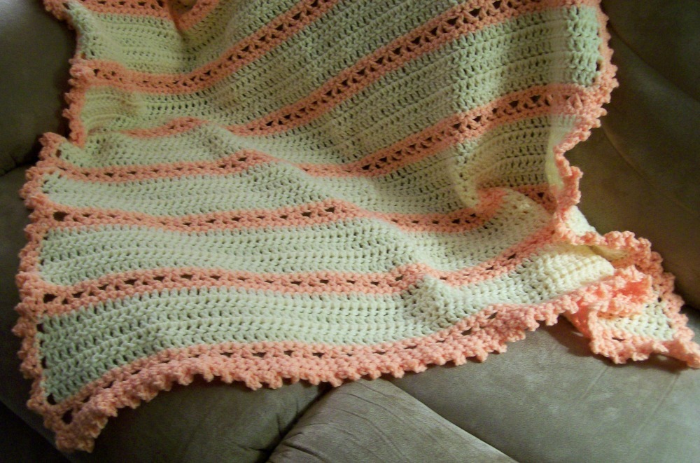 Handmade Crochet Coral Afghan, Bedding, Bridal Gift, Throw Blanket