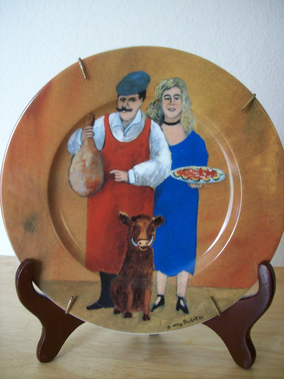 1997 Guy Buffet Tuscan Storefront Series “The Butcher” Salad/Dessert