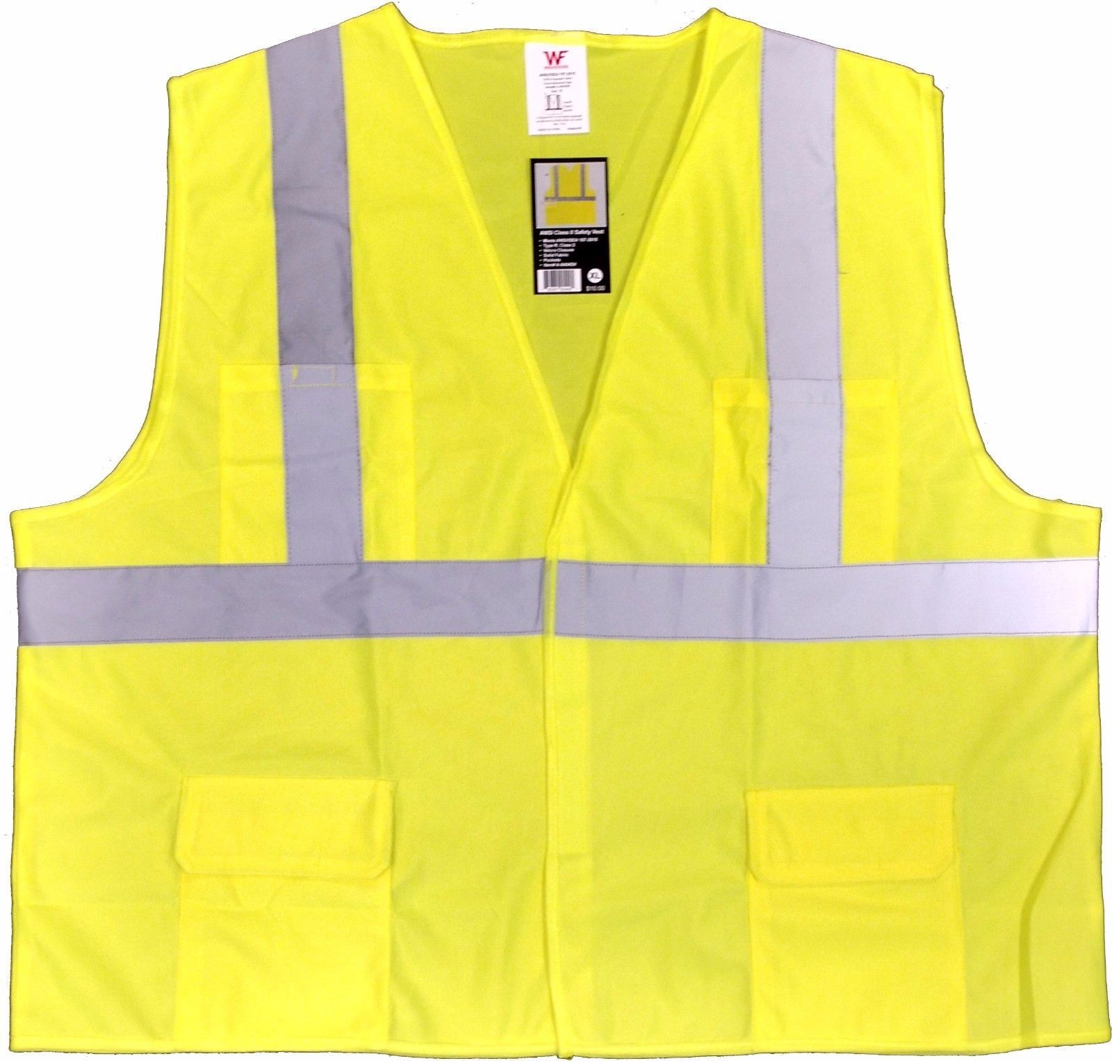 Class 2 Solid Safety Vest, Hook and Loop Front Closure Fashion