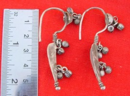 ANTIQUE TRIBAL OLD SILVER EARRING RAJASTHAN BELLYDANCE - $67.32