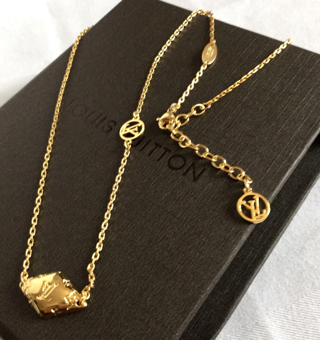 LOUIS VUITTON Malletage Necklace Pendant Gold Palladium Finishing Brass NEW! - Necklaces & Pendants