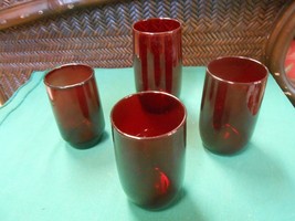 Great RUBY RED Glass...Set of 4 GLASSES...3 different sizes - $8.50