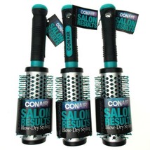 Conair Salon Results Set 3 Brushes Large Blue Blow Dry Styling Round Rubber Grip - $26.99