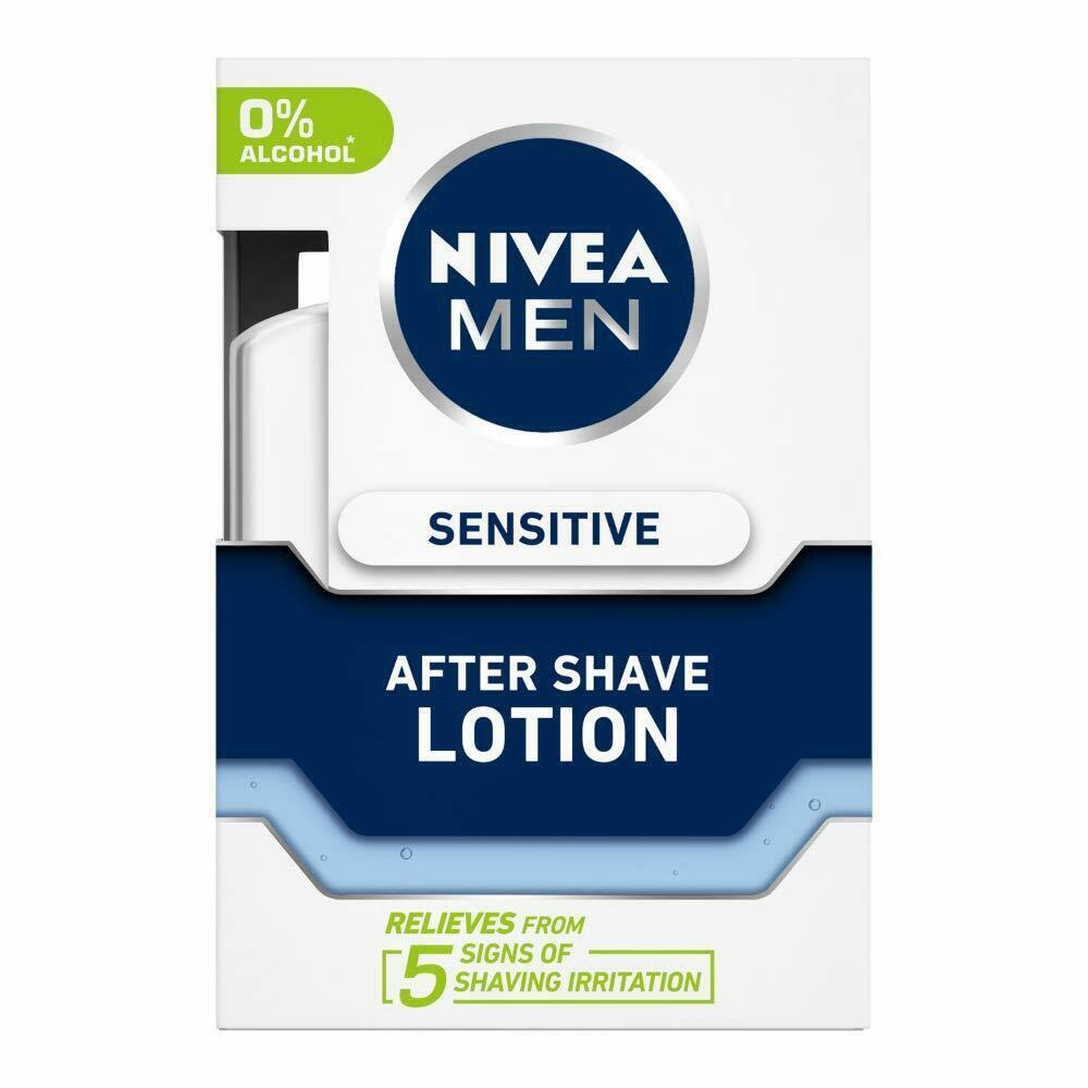 NIVEA MEN Shaving, Sensitive After Shave Lotion, 100ml / 3.38 fl oz (Pack of 1)