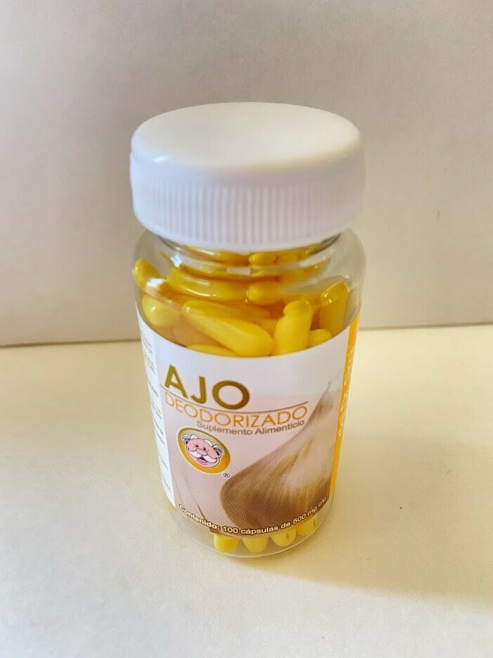 SIMI AJO DEODORIZADO Deodorized Garlic 100 capsulas 500 mg each