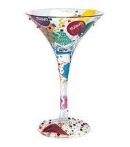 Lolita Martini Collection &quot;Celebrate&quot; Hand-Painted Martini Glass - $21.66