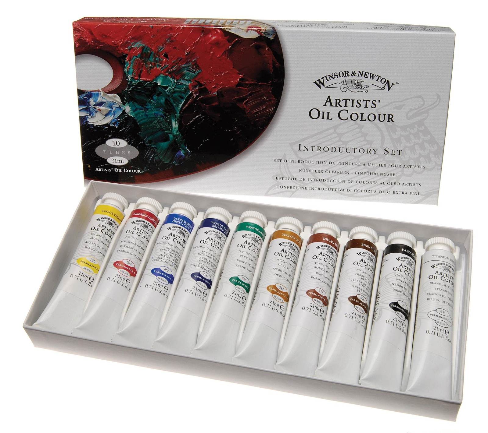 Winsor & Newton Artists' Oil Colour Paint Introductory Set (10X21ml Tubes)