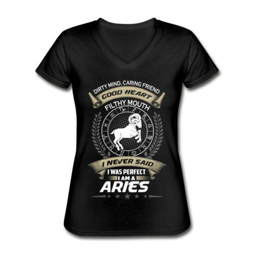 Women's Aries Zodiac V-Neck T-Shirt Astrology
