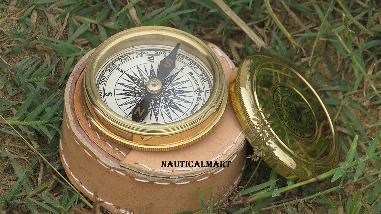 NauticalMart Brass Marine Pocket Compass 1920 New Year & Christmas Gift Compasses