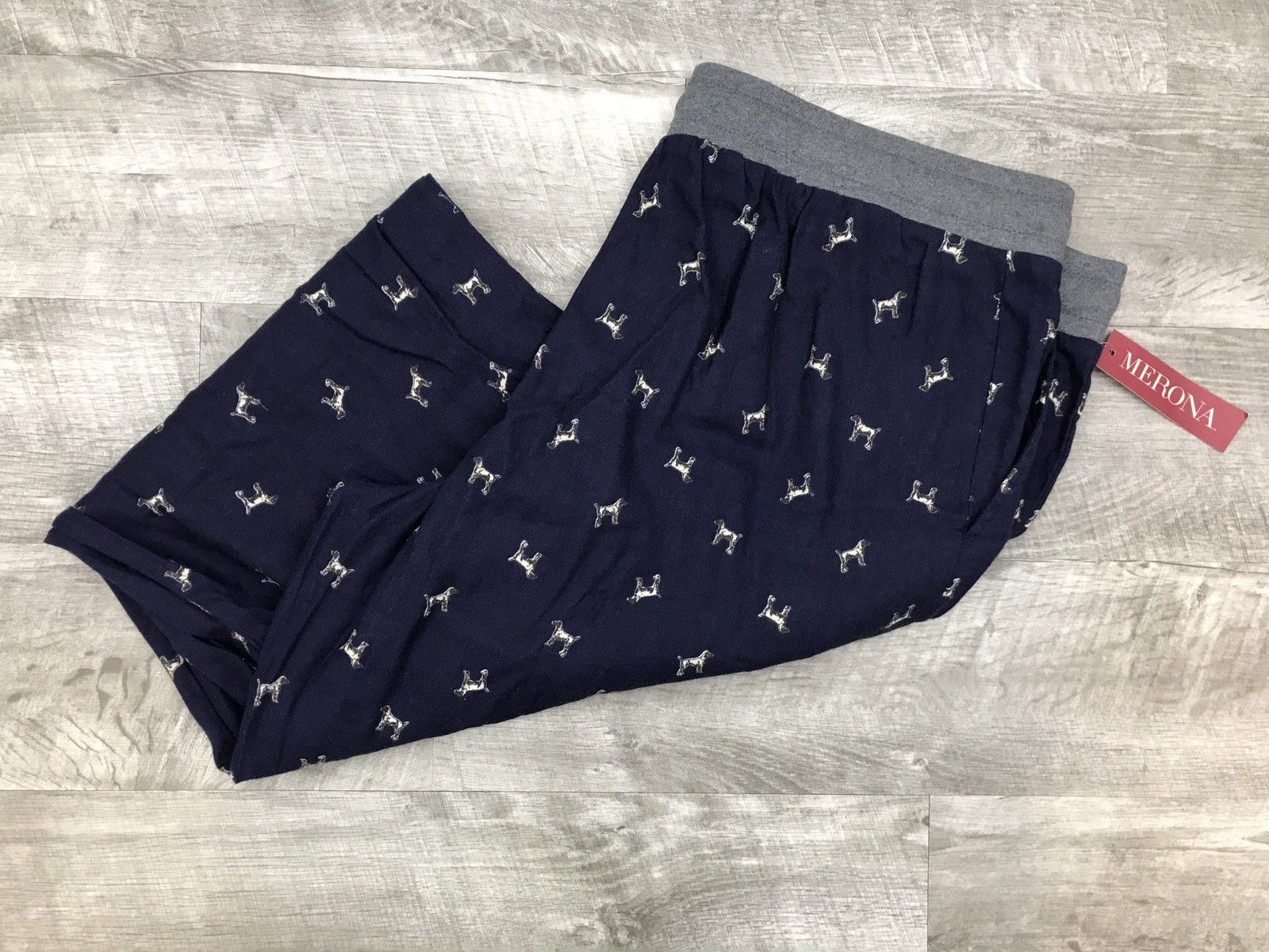 NEW with Tags MERONA Dog Print Blue Pajama Pants Sleepwear Men's Size ...