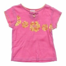 Carter's Kids 4T girls tee shirt glittery flowers Pink Orange - $9.00