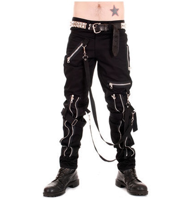 Men Punk Rock Goth Pant Removable Buckle Straps Gothic Bondage Pant For Men