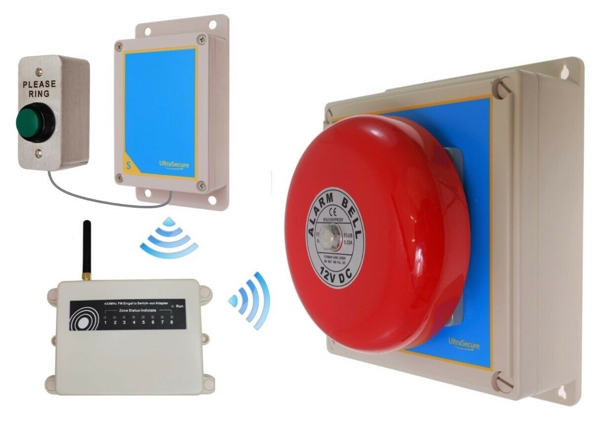 Warehouse & Commercial Wireless Bell Long Range 1800 Metre Operating