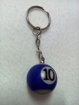 Billiard ball key chain key ring lucky number 10 - $5.47