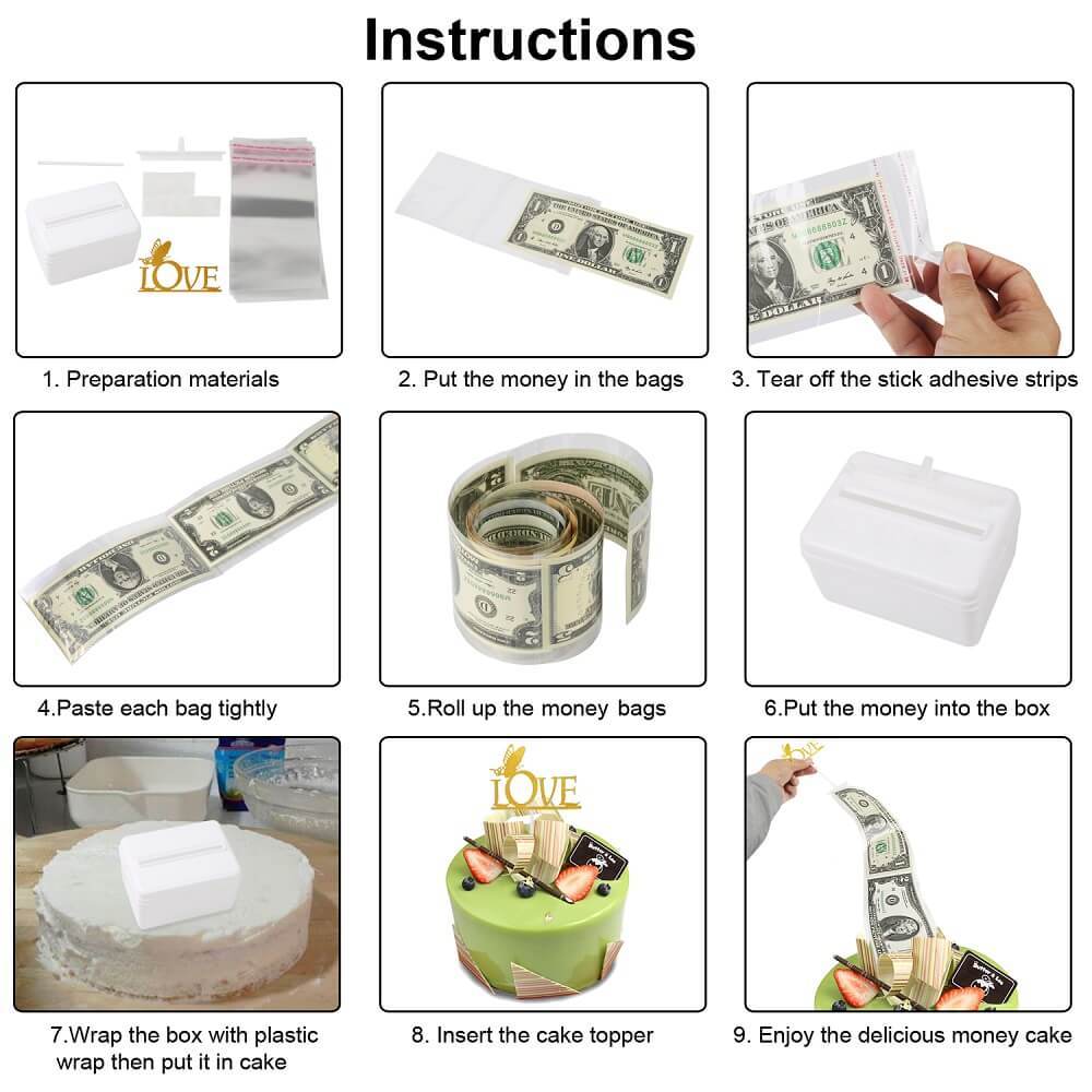 The Money Cake Pull Out Kit, Money Cake Dispenser Box,Cake for birthday