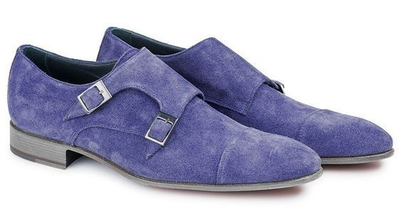 NEW Handmade Light Purple Shoes, Men Strap Cap Toe Suede Shoe, Mens Double Monk