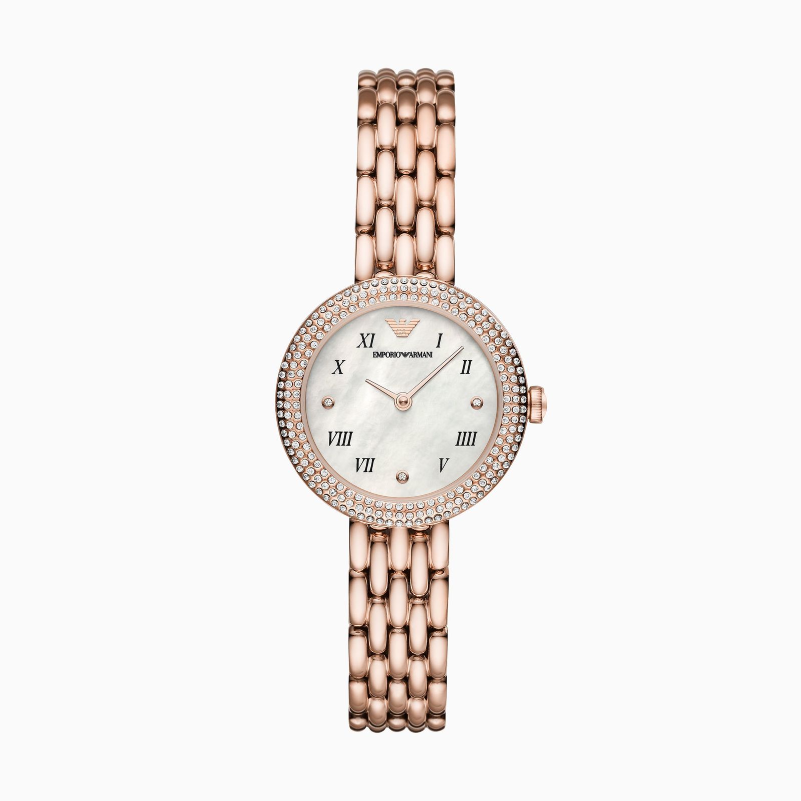 Emporio Armani Two-Hand Rose Gold-Tone Stainless Steel Watch AR11355