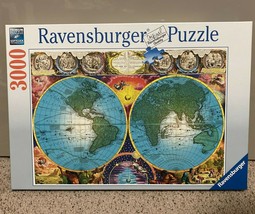 Ravensburger 3000 Piece Jigsaw Puzzle 170746 Antique Map Old World Excellent - $26.43