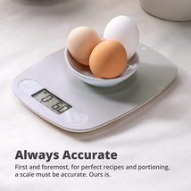 Gray Food Scale - Digital Display Shows Weight in Grams, Ounces, Milliliters, an image 3