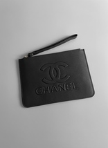 Chanel VIP Gift Black Wristlet Wallet Zippered Bag Pouch - $125.00