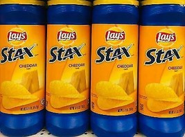 4Pk Lay&#39;s Stax Cheddar Potato Chips, 5.5 oz. Canisters ~ FAST FREE SHIPP... - $14.73