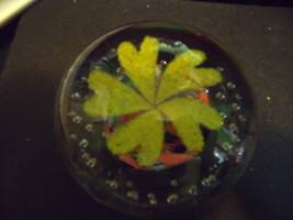 Vintage Flower and Bubble Glass Paperweight - $35.00