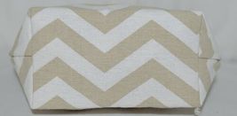 Ganz Brand ER39002 Style 101 Chevron Design Beige Tan Pink Zipper Makeup Bag image 4