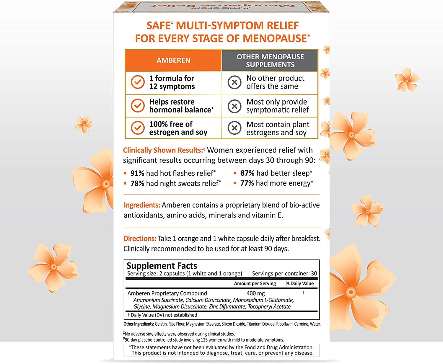 Amberen, Multi-Symptom Menopause Relief Capsules, 60 ct - Other ...