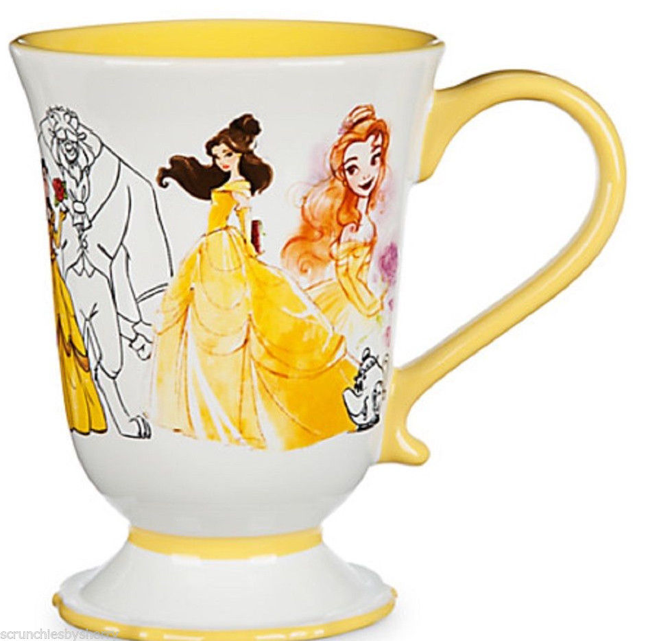 Disney Store The Art of Belle Coffee Mug Princess Beauty Beast Yellow ...