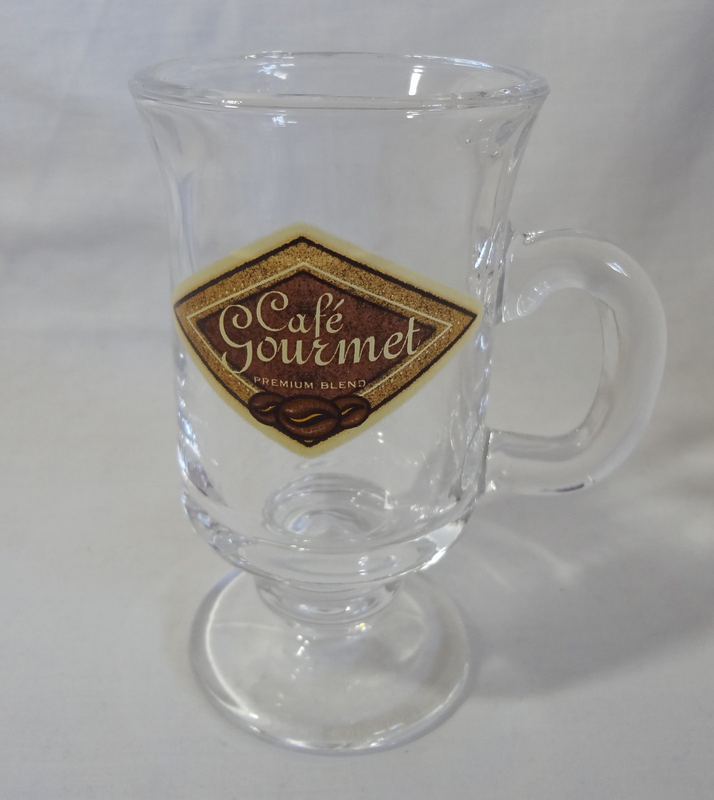 Cafe Gourmet Premium Blend 6 oz Glass Coffee Mug Cup Mugs