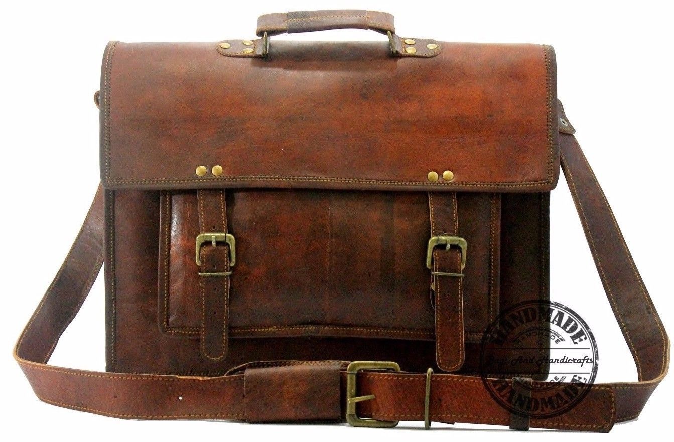 New Mens Vintage Leather Messenger Bag And 32 Similar Items New Mens Vintage Leather Messenger Bag Laptop Satchel Shoulder Briefcase