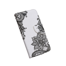Anymob Samsung Case White And Black Flower Cartoon Flip Leather Wallet Case - $28.90