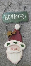   1234HONB - Ho HO HO  Wood Hanging Santa Sign - $5.95