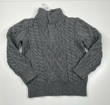 Gap Kids NWT gray cable knit XS (4-5) long sleeve pullover sweater R7 - $13.28