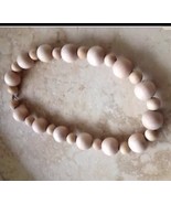 Natural Wooden Round Beaded Necklace - $19.99