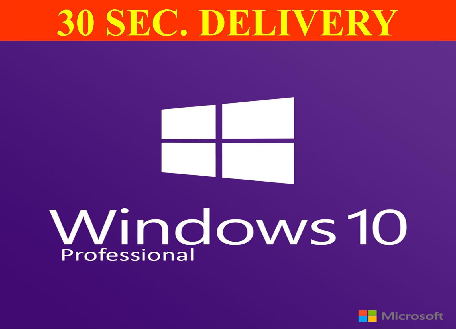 windows 10 pro 32-bit 64-bit product key code email delivery