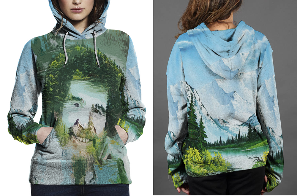 bob ross cat hoodie