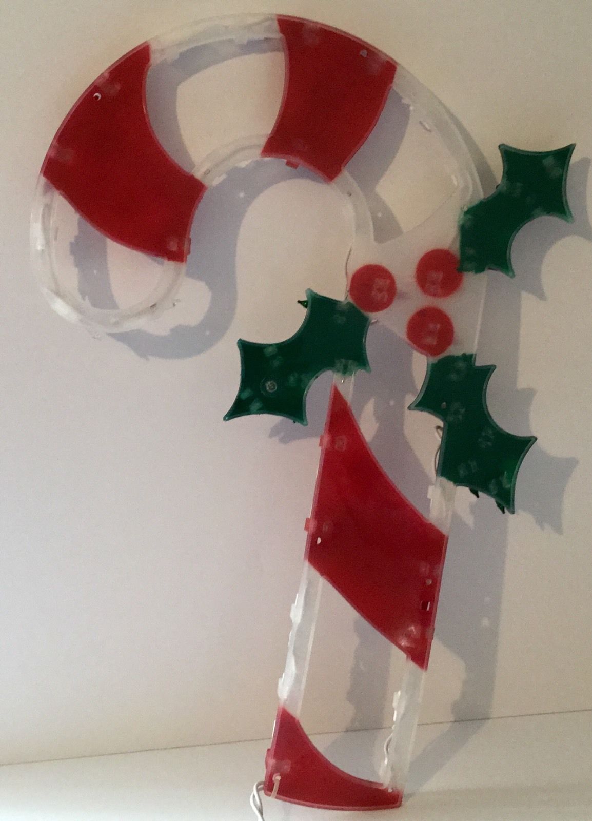 CANDY CANE SILHOUETTE Lighted Holiday Window Decoration Indoor