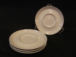 Snow White by Mikasa 4 Saucers J4000 Vintage 6&quot;&quot; White with Brown Specks b - $12.86
