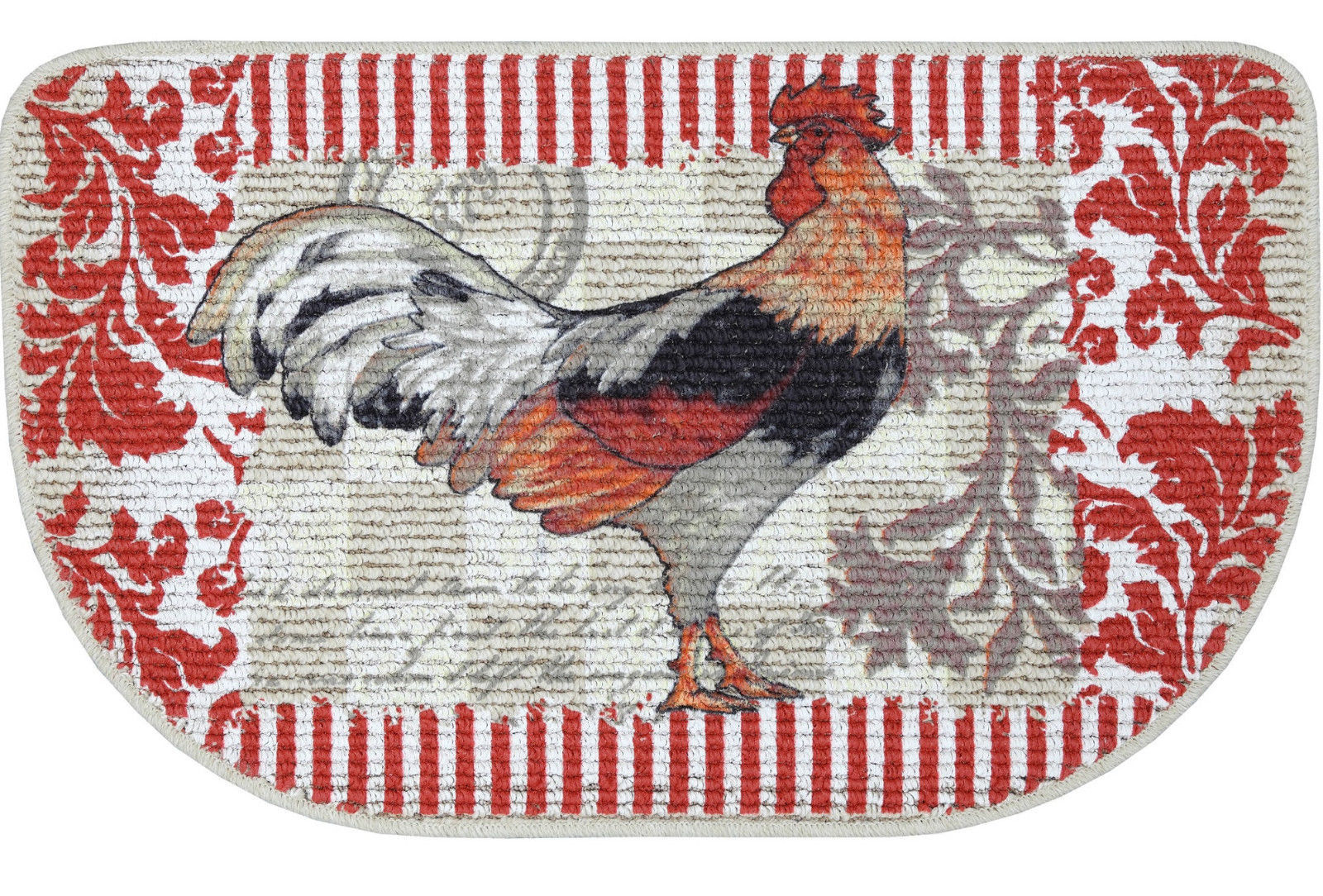 ROOSTER KITCHEN RUG French Country Provencal Red Slice Mat NEW Other