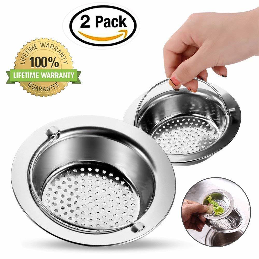 Kitchen Sink Strainer with Handle, 2pcs Amison Stainless Steel Sink ...