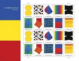 Ellsworth Kelly Artist Pane of 20 US First Class Forever Postage Stamps ... - $28.66