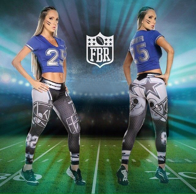 Women Dallas Cowboys Black Leggings Athletic Tights Yoga NFL High Waist Pants
