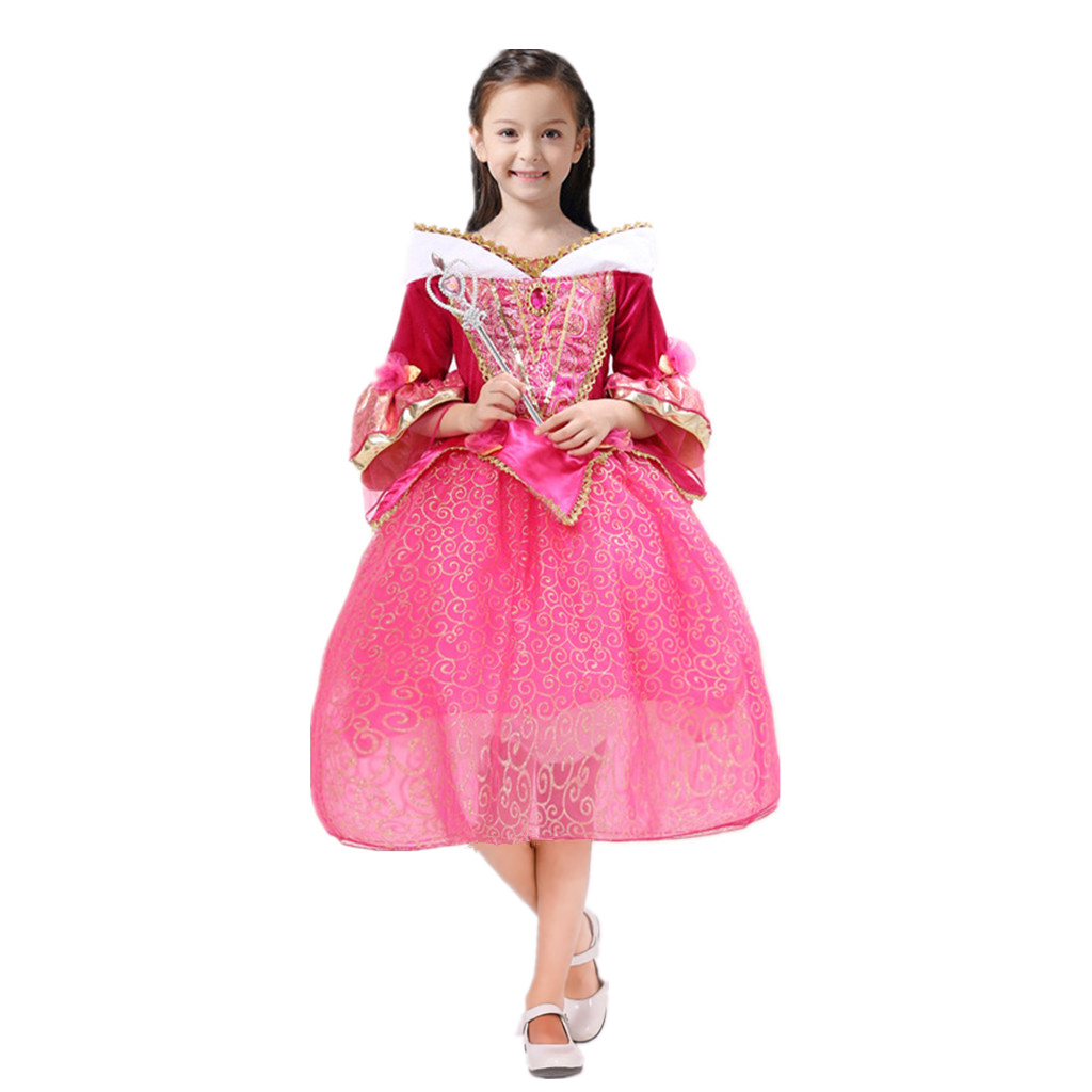Sleeping Beauty Princess Aurora Girls Costume Dress 3-10 Years