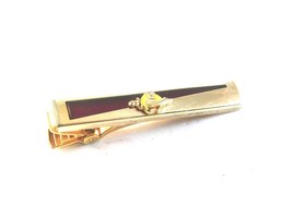 Vintage 1950&#39;s - 1960&#39;s Gold Tone &amp; Red Shriners Tie Clasp by Anson - $24.99