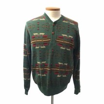 Polo Ralph Lauren Men&#39;s Green Cotton Blanket Pattern Print Sweater Sz Me... - $30.50