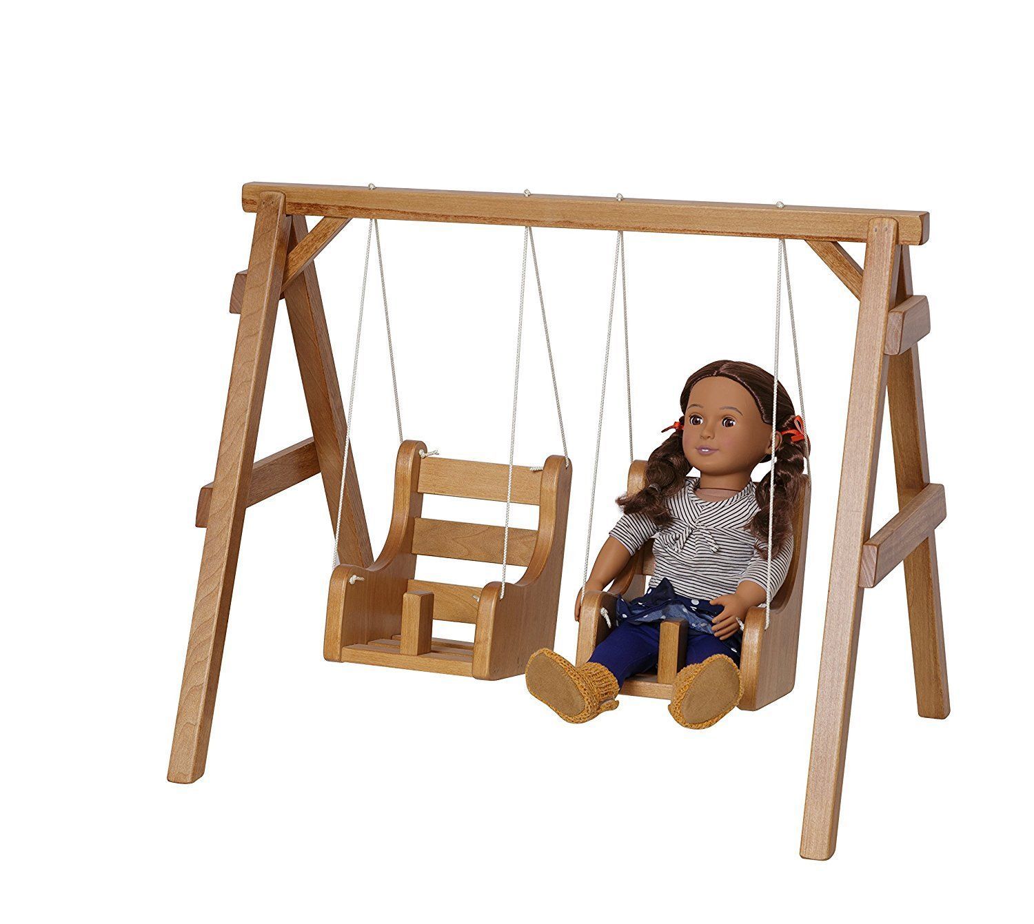 COMPLETE 18" DOLL PLAYGROUND Swing SeeSaw Slide Amish Handmade Wood